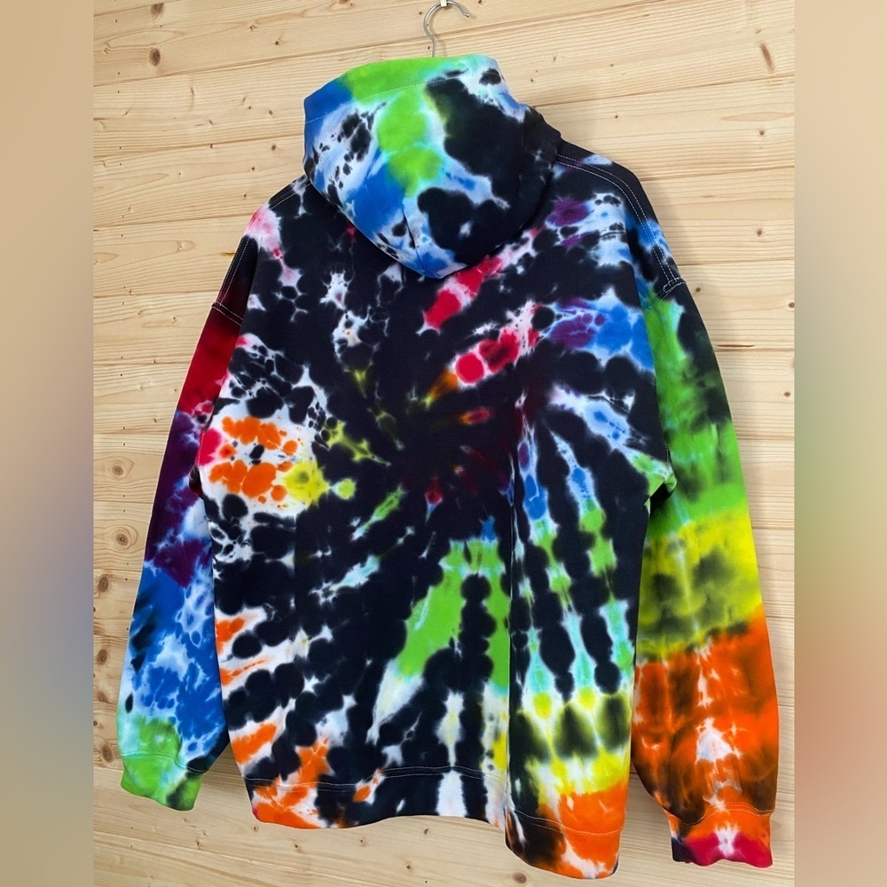 GILDAN Colorful Tie Dye Hoodie Soft Unisex Pullover Sweatshirt Unique Hippie - Picture 6 of 11